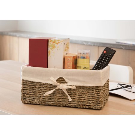 Vintiquewise Shelf Basket, Brown, Fabric: Polyester QI003084
